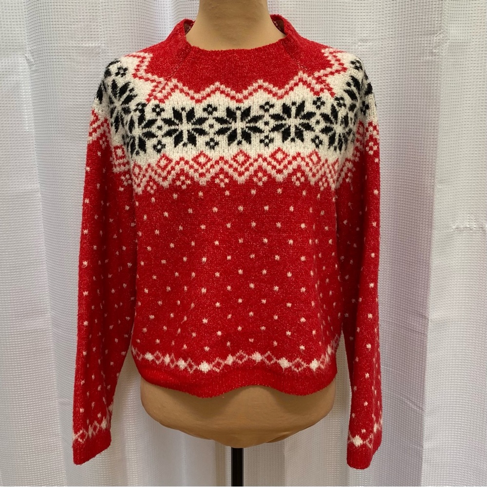 NO BOUNDARIES Ladies Nordic Print Sweater Raglan Sleeves XXL (20)